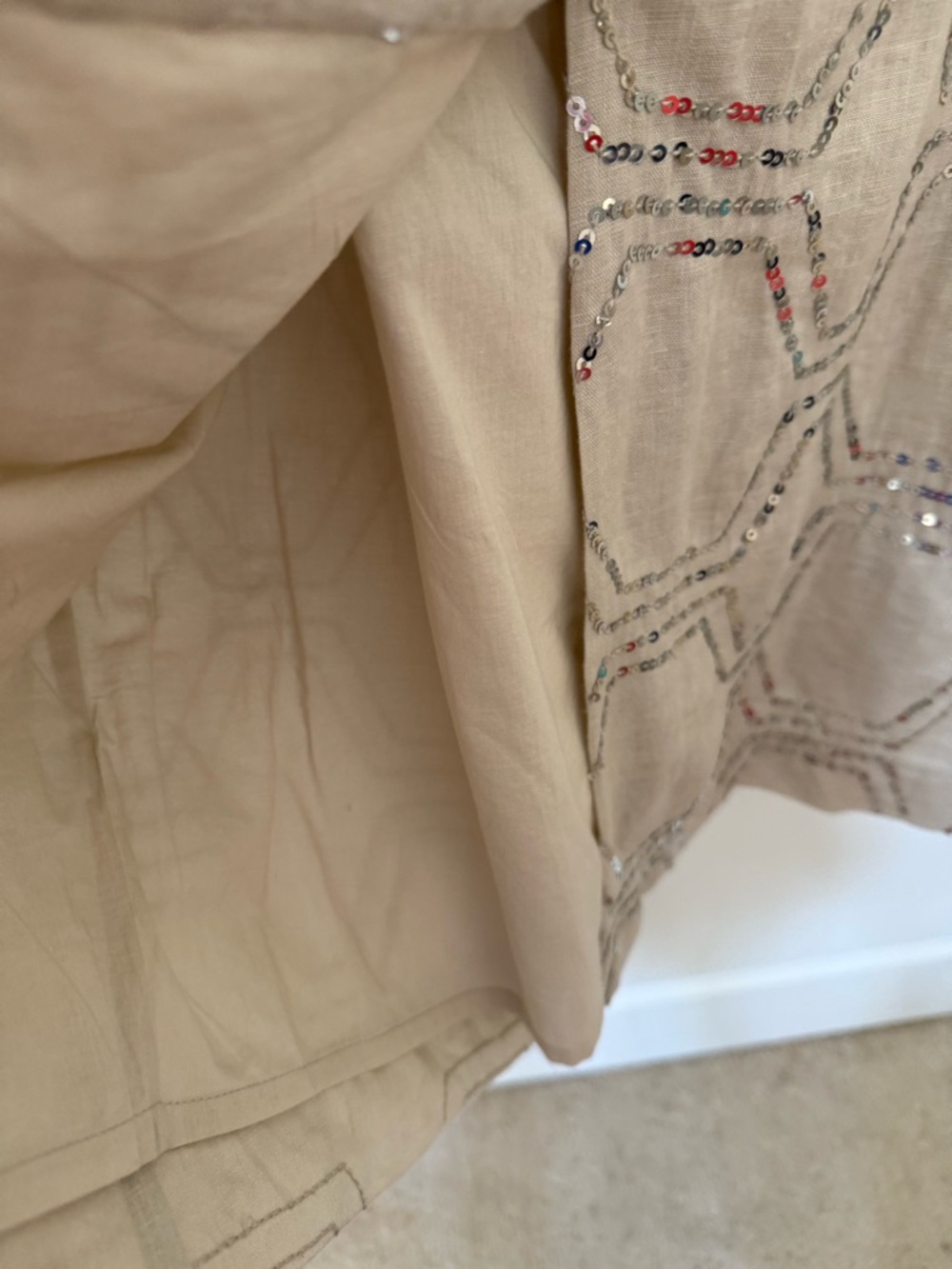 Brand New Ann Taylor Strap Sequin-Embellished Beige Dress - Picture 8 of 12